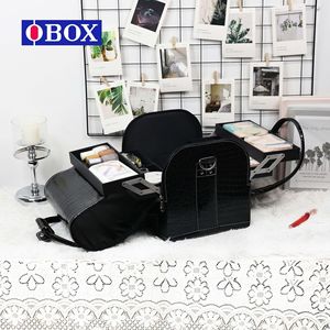 Bolsa de Cosméticos OBOX con Patrón de Cocodrilo, Negra, Resistente al Agua, Estuche de Cuero para Almacenamiento en el Hogar, Primavera 2022 - Product Image 2