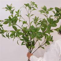 Daun Andromeda Jepang Buatan dari Lateks Sentuhan Alami Warna Natural BF-GN09, Buket Daun Buatan untuk Dekorasi Pernikahan