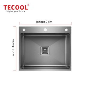 纳米表面定制台面安装单槽转角设计SS304不锈钢厨房水槽 - Product Image 5
