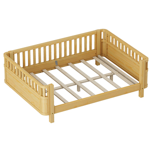 Cama Infantil de Madera Maciza <span class=keywords><strong>con</strong></span> Barandillas Anticaídas, Cama Colegiada que se Puede Unir a la Cama de los <span class=keywords><strong>Padres</strong></span> para Niños - Product Image 3