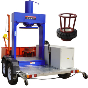 100 tonnes 160 tonnes <span class=keywords><strong>presse</strong></span> à pneus mobile pour chariot élévateur montage de pression de pneu solide démontage avec 8-20 moules bras de levage manuel - Product Image 1