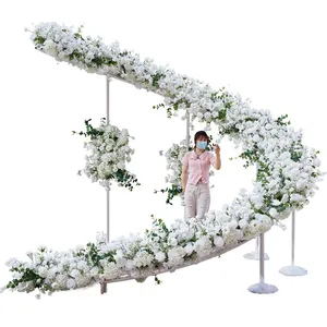 Nouvelle Arche Spirale <span class=keywords><strong>de</strong></span> Mariage <span class=keywords><strong>de</strong></span> 2,5 m <span class=keywords><strong>de</strong></span> Haut et 3 m <span class=keywords><strong>de</strong></span> Large, Décoration <span class=keywords><strong>de</strong></span> <span class=keywords><strong>Fond</strong></span> pour Arrangements Floraux, Fleurs Artificielles Suspendues en Plastique Simulé - Product Image 4