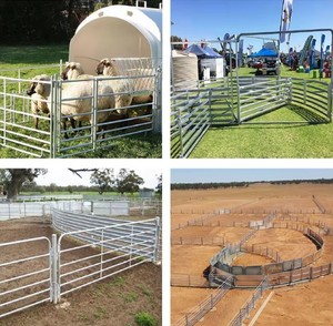 Panneau de clôture <span class=keywords><strong>pour</strong></span> chevaux en métal galvanisé traité thermiquement, écologique, 10 pieds, 5 rails, 3D, facilement assemblable, <span class=keywords><strong>pour</strong></span> bétail, bovins, moutons, enclos de 2 m - Product Image 2