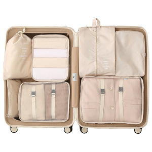 Travel Storage Bag Set 7 Piece Polyester Organizer For Clothes Toiletries Cosmetics Trip Use - Product Image 5