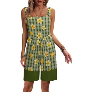 MOQ=1 Body Casual da Donna con Stampa Tribale Polinesiana Hawaiana Samoana, Jumpsuit con Bretelle Larghe e Pantaloncini, Stampa su Richiesta - Product Image 2