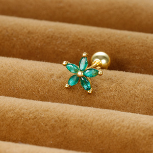 Brincos de Alta Qualidade para Comércio Exterior Transfronteiriço 2016 Atacado Flor Zircônia Colorida Pétalas de Zircônio Acessórios Chiques - Product Image 4