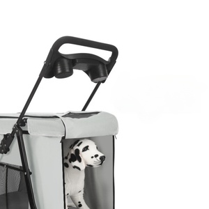 Carrito Plegable Transpirable de Malla para Mascotas, Perros Pequeños y Medianos, Gatos, para Paseos al Aire Libre - Product Image 4