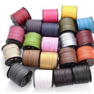 3mm single-sided Korean suede single-sided PU layer flat leather <b>rope</b>/necklace/<b>bracelet</b> <b>rope</b> DIY jewelry material g5432 - Product Image 1