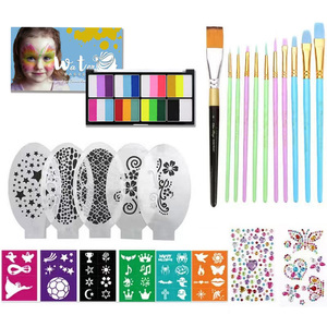 Kit de <span class=keywords><strong>Pintura</strong></span> Facial y Corporal con Temática Animal, Diseños de Tigre, <span class=keywords><strong>Mariposa</strong></span>, Gato y Perro, Plantillas para Niños, Fiesta de Cumpleaños, <span class=keywords><strong>Pintura</strong></span> Facial y Corporal - Product Image 1
