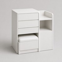 Ensemble de coiffeuse princesse écologique et durable avec miroir LED, taille personnalisée, table de maquillage moderne européenne blanche pour chambre et salle de bain