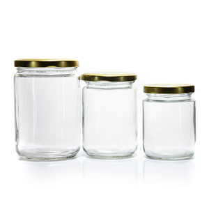 Customized Shape Round Cylinder 450ml 720ml 1000ml Glass <strong>Pickle</strong> <strong>Jar</strong> With Tinplate Lid - Product Image 1