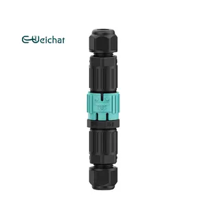 EW-M15MF 2/3/ 4Poles Plastic Flexible Electrical Male Female Screw Led Plant Light Ip68 Waterproof Plug Adapter Wire Connector