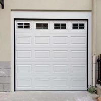 Vente chaude Porte de garage électrique automatique antivol au design moderne personnalisée en alliage d'aluminium, verre miroir, bois