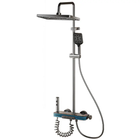 Ensemble de douche à affichage numérique Clé de piano polie Motif de jet doux Robinets thermostatiques Tenture murale pour appartements hôtels pour
