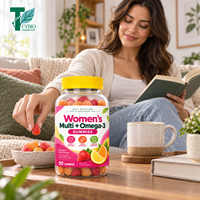 OEM Private Label Multivitamine Gummies voor vrouwen met Omega 3 EPA DHA ter ondersteuning van hart, botten en immuunsysteem, voedingssupplement