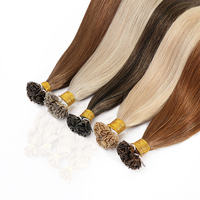 Extensions de cheveux russes vierges Remy à pointe plate, double épaisseur, qualité professionnelle pour salon, pointes épaisses et complètes, cheveux humains de qualité supérieure