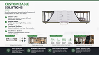 Maison capsule mobile écologique K7 avec balcon, en aluminium, pod de vie portable, étanche, avec salon et cuisine solaires