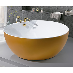Fanwin, zapatilla independiente moderna, <span class=keywords><strong>bañera</strong></span> de Spa, <span class=keywords><strong>bañera</strong></span> de <span class=keywords><strong>hidromasaje</strong></span> de remojo independiente <span class=keywords><strong>redonda</strong></span> de acrílico blanco para hoteles - Product Image 2