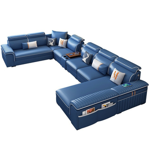 Divano Modulare a Tre Posti Ultra Confortevole a Forma di U con Rivestimento Morbido e Imbottitura in Spugna per Soggiorno - Product Image 1