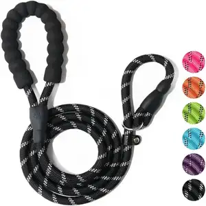 Collars Customized Training Heavy Duty Nylon Braided Personalized Dogs Leashes Designer Slip Rope Pet Products Collar Dog Leash