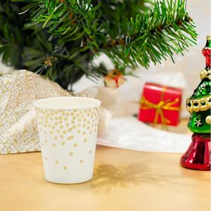 Fournitures de fête : 50 gobelets en aluminium de 9 oz – Aluminium doré à confettis - Product Image 2