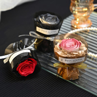 Bouquet de fleurs de savon miniatures faites à la main, fleurs séchées, mousse de laine, petite taille de poche, cadeau de la Saint-Valentin pour les petites amies, vente en gros