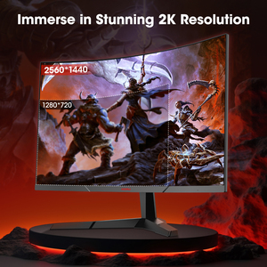 Moniteur de jeu <span class=keywords><strong>incurvé</strong></span> de <span class=keywords><strong>27</strong></span> <span class=keywords><strong>pouces</strong></span> 180Hz QHD 1440P HDR écran d'ordinateur pour les joueurs <span class=keywords><strong>PC</strong></span> - Product Image 6
