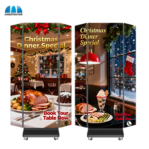 Pantalla LED Plegable para Interiores, Pantalla <span class=keywords><strong>Electrónica</strong></span> Trifold a Todo Color, Tótem Publicitario Móvil, Cartel LED - Product Image 2