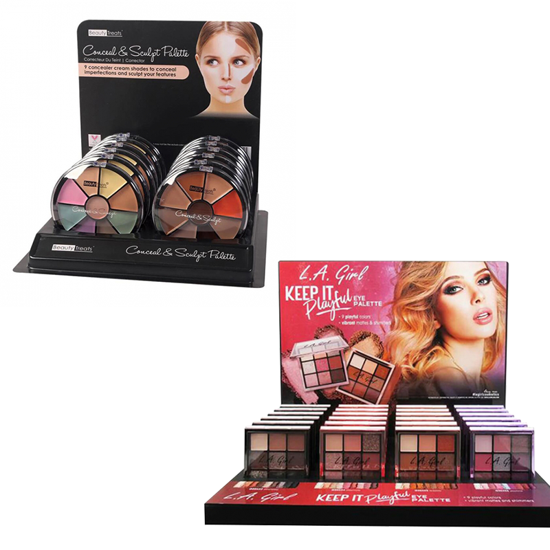 Apache Customizable Light Duty 2-Layer Glossy Lamination Modern Single Sided Eye Shadow Display Racks Cosmetic Tabletop Shopping — view 1
