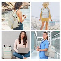 Stylish15.6 pouces personnalisé sac à dos pour ordinateur portable enseignant travail Twith isotherme glacière femmes hommes voyage infirmière sac à lunch avec port USB