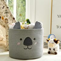Paniers de rangement tressés en forme d'ours en corde de coton pour chambre d'enfant et organisation de jouets, cadeau de naissance, panier à jouets