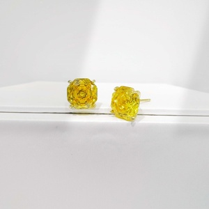 Pendientes clásicos de plata de ley 925 con forma de estrella, amatista, circonita cúbica rosa en forma de flor y piedra tallada en rosa. - Product Image 3