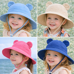 Chapeau de pêcheur en polyester pour bébé avec oreilles d'ours, <span class=keywords><strong>casquette</strong></span> de protection solaire pour nourrisson - Product Image 4