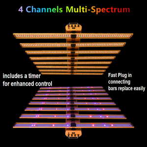 Kweeklamp - Samsung LM301H EVO 900W Volspectrum UV+IR, Verstelbare Hoge PPF IP65 LED Kweeklampbalk voor Binnenbloei - Product Image 5
