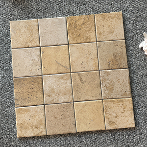 <span class=keywords><strong>Azulejo</strong></span> de pared de porcelana antideslizante de 98.5x98.5mm con patrón de <span class=keywords><strong>piedra</strong></span> negra y dorada. - Product Image 2