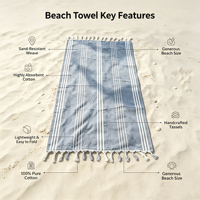 Wholesale Custom 100% Cotton Quick-drying Eco-Friendly Sand Free Striped Turkish Luxury Beach Bath Towels for Adult & Child Use