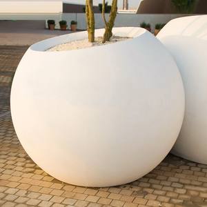 Круглый уличный Ландшафтный зеленый большой горшок для растений, уличные горшки для деревьев, большой цветочный горшок для отеля - Product Image 2