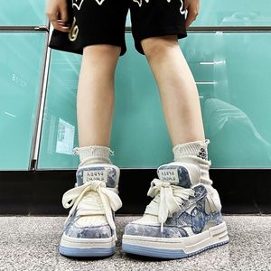 Womens nền tảng màu trắng Sneakers Low Top nền tảng Giày ren lên giày vải cho phụ nữ - Product Image 3