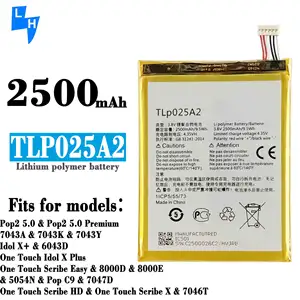 2500mAh TLP025A2 POP C9 Scribe 8000D 8000E Scribe X 5054W mobile phone battery for alcatel Fierce XL battery