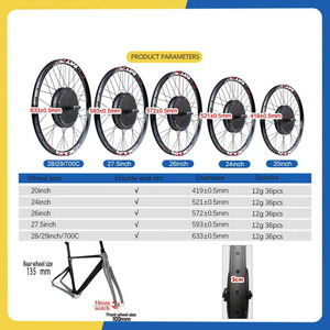 Kit de conversion de vélo électrique MTX39 48V 52V 2000W avec moteur de moyeu arrière, contrôleur à onde sinusoïdale 45A, écran, accélérateur PAS et frein - Product Image 6