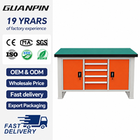 Banc de travail industriel robuste avec plan de travail antistatique ESD, armoire de rangement utilitaire commerciale pour garage, atelier, laboratoire