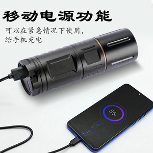 ไฟฉายแบบชาร์จไฟผ่าน USB T40 LED ระยะลำแสง 500-600 เมตร สำหรับการตั้งแคมป์กลางแจ้ง ขี่จักรยาน รักษาความปลอดภัย ลาดตระเวน - Product Image 3
