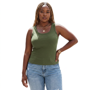 Camiseta sin mangas de algodón tejida para mujer, ecológica, transpirable, cómoda, para entrenamiento, correr, entrenamiento y uso diario - Product Image 5