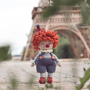 Statuetta di Clown all'Uncinetto, Decorazione in Peluche Fatta a Mano, Ornamento Lavorato a Maglia per Soggiorno e <span class=keywords><strong>Cameretta</strong></span> - Product Image 5