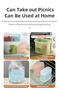 Sacs de congélation en silicone réutilisables pour lait maternel, format personnalisé, pliables, étanches, pour pique-nique, sandwichs, camping, conteneurs de stockage alimentaire - Product Image 3