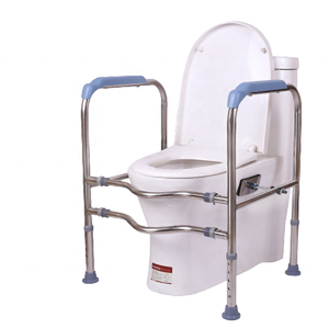Accoudoir de toilette réglable en <span class=keywords><strong>hauteur</strong></span>, cadre de toilette à <span class=keywords><strong>pied</strong></span> antidérapant, pour salle de bains, sécurisé, pour personne handicapés - Product Image 4