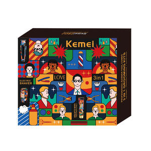 Kemei 3 In 1 Grooming Kit Electric Shaver Hair Clipper Trimmer <b>Set</b> For Men Professional <b>Barber</b> Tool Combo USB Rechargeable - Product Image 1