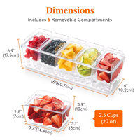 Plateau de service en plastique écologique au design minimaliste, avec plats amovibles, pour condiments frais et préservés, idéal pour les boissons glacées