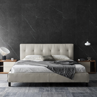 Echtes Leder gepolstert Massivholz Schlafzimmer möbel Faltbare Liege Cabrio Ausziehbare Bank Weiches Bett Holzrahmen