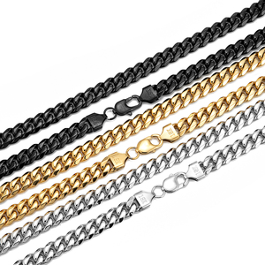 सोने की प्लेटेड हिप हॉप श्रृंखला मीमी क्यूबन लिंक हार आभूषण स्टेनलेस स्टील चेन हार स्टेनलेस स्टील चेन हार - Product Image 3